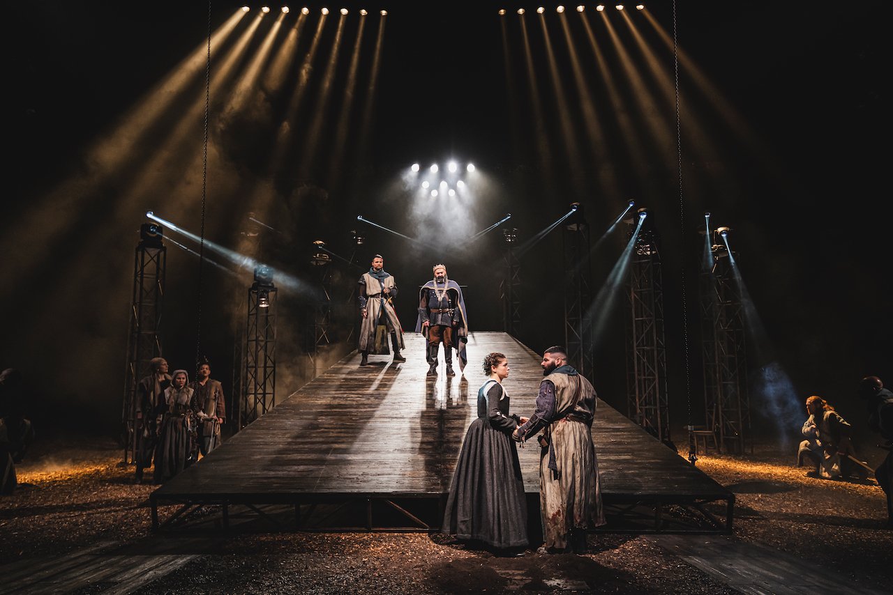 The cast of Macbeth at Leeds Playhouse. Pic Kirsten McTernan